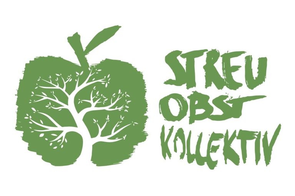Grünes Logo auf weißem Grund. Ein Baum, der in einem Apfel wächst. Daneben der Schriftzug Streuobstkollektiv